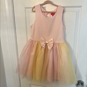 Zunie Pink and Yellow Dress with Tulle Skirt